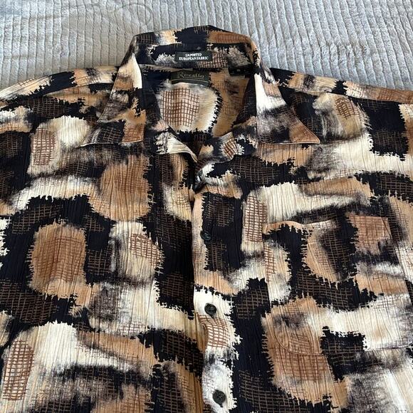 Riscatto men’s short sleeve Shirts Collared Button Up Hawaiian Beach Summer XL - Picture 4 of 10
